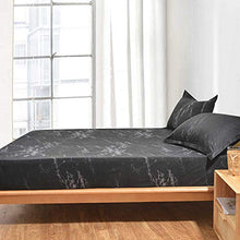 Load image into Gallery viewer, NANKO Queen Fitted Sheet 80x60 Deep Pocket Mattress Only Black Marble Printed Best Luxury Cool Soft Lightweight Microfiber Bedding Set 2 Pillowcases 11 12 14 15 16 inch
