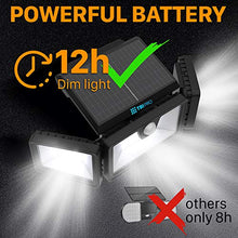 Load image into Gallery viewer, TBI Security Solar Lights Outdoor 216 LED 2200LM, 6500K - Extra-Wide Adjustable 360° 3 Heads with 3 Modes,Wireless Motion Sensor 40ft - Waterproof IP65 Spot Flood Lights Solar Powered 2200mah(2 Pack)
