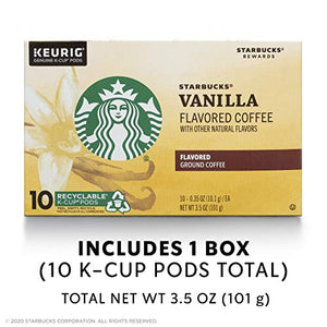 Starbucks Flavored K-Cup Coffee Pods — Vanilla for Keurig Brewers — 1 box (10 pods)
