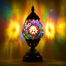 Load image into Gallery viewer, Marrakech Turkish Table Lamp Christmas Decorations Gift Mosaic Glass Egg Shaped Bedside Lamp Moroccan Lantern Desk Night Light Lamps for Living Room Bedroom
