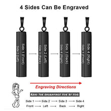 Load image into Gallery viewer, Love Jewelry Personalized Couple Stainless Steel Necklace Engraved Initial Name Vertical Bar Necklace Birthday Gift (Black)
