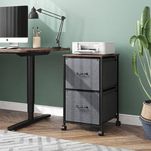 Load image into Gallery viewer, DEVAISE 2 Drawer Mobile File Cabinet, Rolling Printer Stand, Fabric Vertical Filing Cabinet fits A4 or Letter Size for Home Office, Rustic Brown
