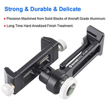 Load image into Gallery viewer, Phone Holder Adapter for Tripod, On Table iPhone Stand, Arca QR, 1/4" Screw Mount, 360 Degree Ball Head Rotate &amp; Tilt Vertical &amp; Horizontal, Fits iPhone 6 7 8 X 11 Pro Se Samsung Phone Clamp
