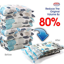 Load image into Gallery viewer, Anna Home Jumbo Vacuum Storage Bags (4 x Large, 4 x Medium) Space Saver Storage Bags for Travel. Durable and Reusable, Travel Hand Pump Included
