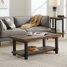 Load image into Gallery viewer, Alaterre Furniture Pomona Rustic Industrial Modern Vintage Metal and Solid Wood Coffee Table, Easy Assembly, 42 in x 24 in x 18 in
