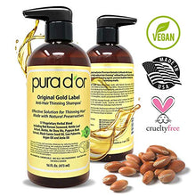 Load image into Gallery viewer, PURA D'OR Biotin Original Gold Label Anti-Thinning (16oz x 2) Shampoo &amp; Conditioner Set, Clinically Tested Effective Solution w/ Herbal DHT Ingredients, All Hair Types, Men &amp; Women (Packaging Varies)
