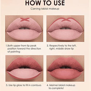 12Pcs Matte Liquid Lipstick + Lip Liner Pens Set, One Step Lips Makeup Kits Pigment Velvety Nude Lip Stain Waterproof Long Wear Lip Gloss Make up Gift Set