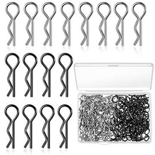 Load image into Gallery viewer, 120 Pieces Universal RC Body Clips Car Clips Silver and Black Stainless Steel R Clips for All 1/10 1/12 Scale Redcat HPI Himoto HSP Exceed RC Car Parts Truck Buggy Shell Replacement
