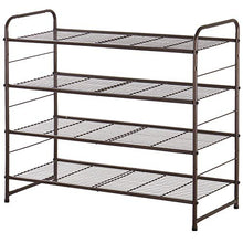 Load image into Gallery viewer, Bextsrack 4-Tier Shoe Rack, Stackable &amp; Adjustable Wire Grid Shoe Shelf Storage Organizer for Closet Bedroom Entryway - Bronze
