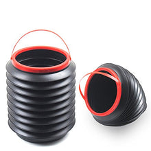Load image into Gallery viewer, Mexidi Telescopic Bucket, Multifunctional Waterproof Foldable Retractable Car Bucket Fishing Box Car Trash Barrel Can Bin Storage, Collapsible Pail Vehicle Cylinder Barrel 4L (Black)
