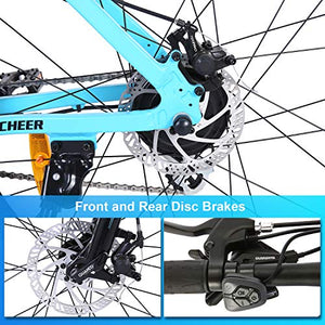 ANCHEER 350W 27.5'' Electric Bike, Electric Mountain Bike Newest 20MPH Adults Ebike with Removable 36V 10.4Ah Lithium-Ion Battery, Professional 24 Speed Gears