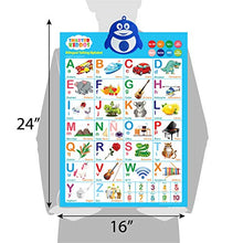 Load image into Gallery viewer, Bilingual Talking Poster: Music + ABC + 123s + Eng &amp; Spanish + Songs - Perfect educational toys for 2 year olds and learning toys for 3 year olds. (Alphabet)
