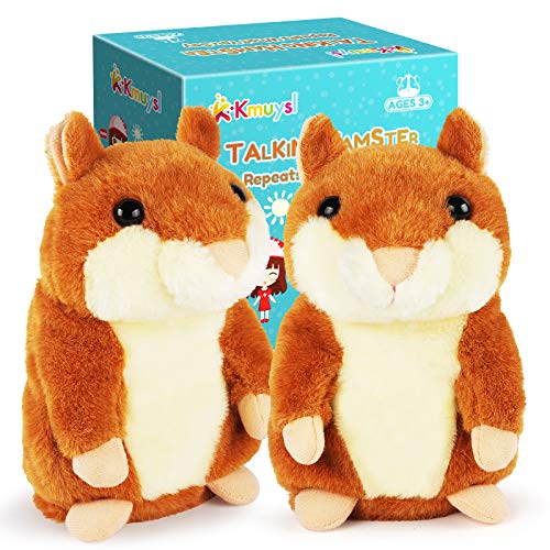 KMUYSL 2 Pack Toddler Toys for 1 2 3 Years Old Kids Talking Hamster Repeats What You Say Early Educational Toy Boys Girls Baby Animal Talking Toy Fun Gift for Children's Day Valentine's Day