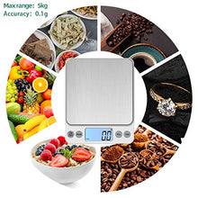 Load image into Gallery viewer, KUBEI Upgraded Larger Size Digital Food Scale Weight Grams and OZ, 5kg/0.1g Kitchen Scale for Cooking Baking, High Precision Electronic Scale with LCD Display
