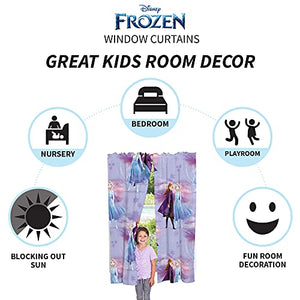 Franco Kids Room Window Curtains Drapes Set, 82 in x 63 in, Disney Frozen 2