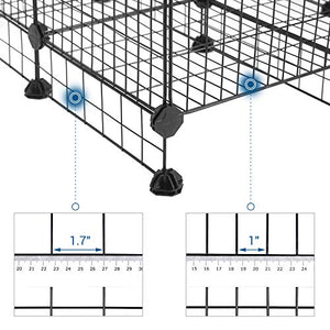 SONGMICS Pet Playpen Includes Zip Ties, Upgrade Customizable Animal Fence with Storage, Door, Metal Wire Pen Fence for Small Animals, Bunnies, Rabbits, Puppy Guinea Pigs, for Indoor Use ULPI03H