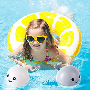 2022 Upgraded Baby Bath Toys, 1500 mAh Rechargeable Bath Toys with Double Layer Waterproof, Light Up Whale Spray Water Bathtub Toys for Toddlers Infant Kids Boys Girls, Pool Bathroom Baby Toy