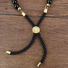 Load image into Gallery viewer, COAI Mala Beads Black Obsidian Stone 7 Chakra Bolo Bracelet for Women
