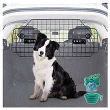 Load image into Gallery viewer, Heavy-Duty Dog Car Barrier, Pet Divider for SUV or Wagons + Free Bonus Collapsible Bowl &amp; Waste Dispenser and Bags, Strong Steel Mesh with Adjustable Panels (Car Barrier (with FREE Bonus))
