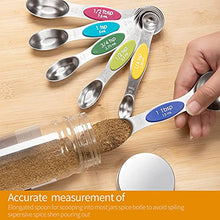 Load image into Gallery viewer, NIUAT 9-piece magnetic measuring spoon set, composed of stainless steel double-sided teaspoon spoons,Fits in Spice Jar (Multicolor)
