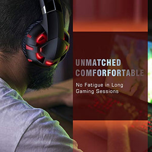 RUNMUS Gaming Headset Xbox One Headset with 7.1 Surround Sound, PS4 Headset with Noise Canceling Mic & LED Light, Compatible with PC, PS4, Xbox One Controller(Adapter Not Included)