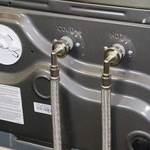 Load image into Gallery viewer, Eastman 41066 Stainless Steel Washing Machine Hose with Elbow, 6 Ft Length, Silver - 1 Pair
