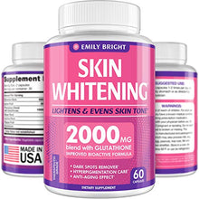 Load image into Gallery viewer, Glutathione Whitening Pills - 2000mg Glutathione - Better than Skin Lightening Cream - Dark Spots &amp; Acne Scar Remover, Hyperpigmentation Treatment - Anti-aging Effect and Powerful Antioxidant - 60caps
