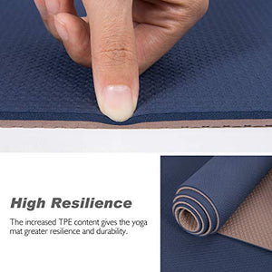 TOPLUS Yoga Mat, Upgraded 1/4 inch Non-Slip Texture Pro Yoga Mat Eco Friendly Exercise & Workout Mat with Carrying Strap - for Yoga, Pilates and Floor Exercises (Blue)