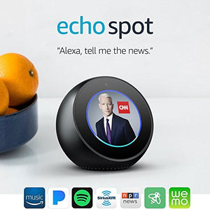 Echo Spot - Smart Alarm Clock with Alexa - Black