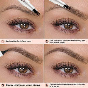 iMethod Eyebrow Pen - Eyebrow TattooPen, Brow Pen, Long Lasting, Waterproof and Smudge-proof, Dark Brown