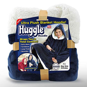 Ontel Huggle Hoodie - Hooded Robe Sweatshirt, Blue - As Seen on TV