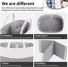 Load image into Gallery viewer, Newthinking Baby Diaper Caddy Organizer with Compartment, Soft Diaper Basket Made of Hand-Woven Rope, 100% Natural Cotton, Eco Friendly and Skin-Friendly (Light Grey)
