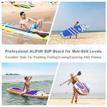 Load image into Gallery viewer, ALIFUN Inflatable Stand Up Paddle Board SUP Paddleboarding Weight Capacity 330 LBS 6 Inches Thick Wide Stance with All Around Accessories for Adult of All Skill Levels

