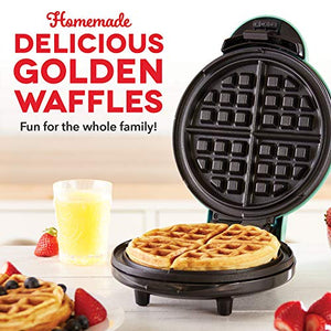 Dash DEWM8100AQ Express 8” Waffle Maker Machine for Individual Servings, Paninis, Hash browns + other on the go Breakfast, Lunch, or Snacks, with Easy Clean, Non-Stick Sides, Aqua
