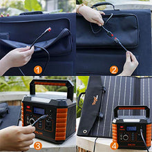 Load image into Gallery viewer, TogoPower 120W Portable Foldable Solar Panel Charger for Baldr/Jackery/GoalZero/Paxcess Power Station Generator with Dual USB Ports &amp; 18V DC Output for RV Boat Laptop Tablet iPhone iPad Camera Lamp
