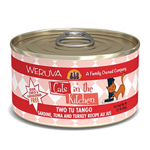 Load image into Gallery viewer, Weruva Cats in The Kitchen, Two Tu Tango with Sardine, Tuna &amp; Turkey Au Jus Cat Food, 3.2oz Can (Pack of 24)
