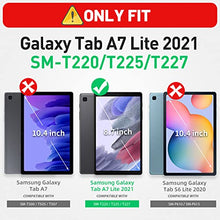 Load image into Gallery viewer, HXCASEAC Samsung Galaxy Tab A7 Lite Case 2021 with Screen Protector Pencil Holder, Heavy Duty Shockproof Cover, 360 Rotating Stand &amp; Hand Strap for Tab A7 Lite 8.7 Inch Case SM-T220/T225/T227, Black
