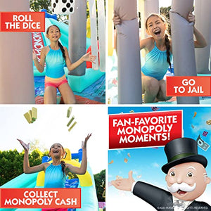 Hasbro Monopoly Splash Game – Mega Bouncer Inflatable Water Park – The Ultimate Summer Game for Kids, 2-4 players