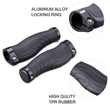 Load image into Gallery viewer, BONMIXC Non-Slip Shock Absorption Ergonomic Bike Grips Mountain Bike Handlebar Grips Bicycle Grips Lock On Aluminum Alloy Rings
