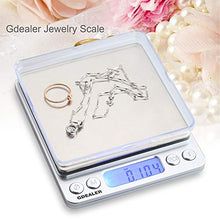 Load image into Gallery viewer, GDEALER Food Scale, 0.001oz/0.01g Precise Digital Kitchen Scale Gram Scales Weight Food Coffee Scale Digital Scales for Cooking Baking Stainless Steel Back-lit LCD Display Pocket Small Scale, Silver
