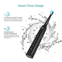 Load image into Gallery viewer, Initio Sonic Electric Toothbrush, 5 Modes with Smart Timer, 8 Brush Heads &amp; Travel Case Included, Rechargeable Toothbrush for Adults, Gum Care Whitening Toothbrush
