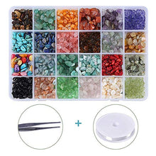 Load image into Gallery viewer, Efivs Arts Stone Beads, Crystal Beads Ring Making Kit Gemstone Beads Set 24 Styles Crystal Pieces for Jewelry Making Crushed Chunked for DIY Crafts for Women's Day Gift
