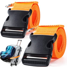 Load image into Gallery viewer, 2 Pieces Car Seat Travel Belt, Adjustable Car Seat Travel Strap to Convert Kid Car Seat, Carry-on Luggage into Airport Car Seat Stroller &amp; Carrier Belt Safe Travel Solution (Orange)
