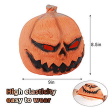 Load image into Gallery viewer, Decorlife Scary Halloween Pumpkin Masks, Creepy Pumpkin Head Costume, Halloween Party Favor, Latex Mask, Orange
