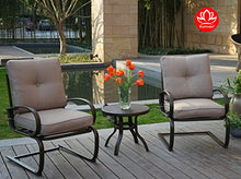 Load image into Gallery viewer, Kozyard Susan 3 PCs Patio Bistro Set Outdoor Furniture for Patio, Garden, and Yard with Cushioned Seats(Beige)
