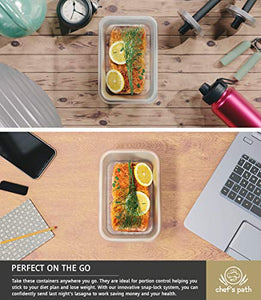 Food Storage Containers Set - Airtight Plastic Containers with Easy Snap Lids (16 Pack) - Leak Proof Kitchen & Pantry Organization - BPA-Free - 16 Chalkboard Labels & Marker - Chef’s Path