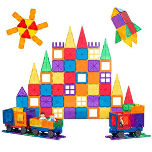 Best Choice Products 250-Piece Kids Colorful Magnetic Tiles Set 3D Construction Magnet Building Blocks Educational STEM Toy with Carrying Case