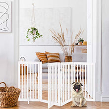Load image into Gallery viewer, Best Choice Products 31.5in 4-Panel Freestanding Wooden Pet Gate w/Walk Through Door, Adjustable Pen - White
