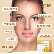 Load image into Gallery viewer, Turmeric Vitamin C Clay Mask, SHVYOG Vitamin C Clay Facial Mask with Kaolin Clay and Turmeric for Dark Spots, Turmeric Facial Mask Skin Care Mask for Controlling Acne, Oil and Refining Pores

