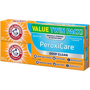 ARM & HAMMER Peroxicare Toothpaste, TWIN PACK (Contains Two 6oz Tubes) – Clean Mint- Fluoride Toothpaste